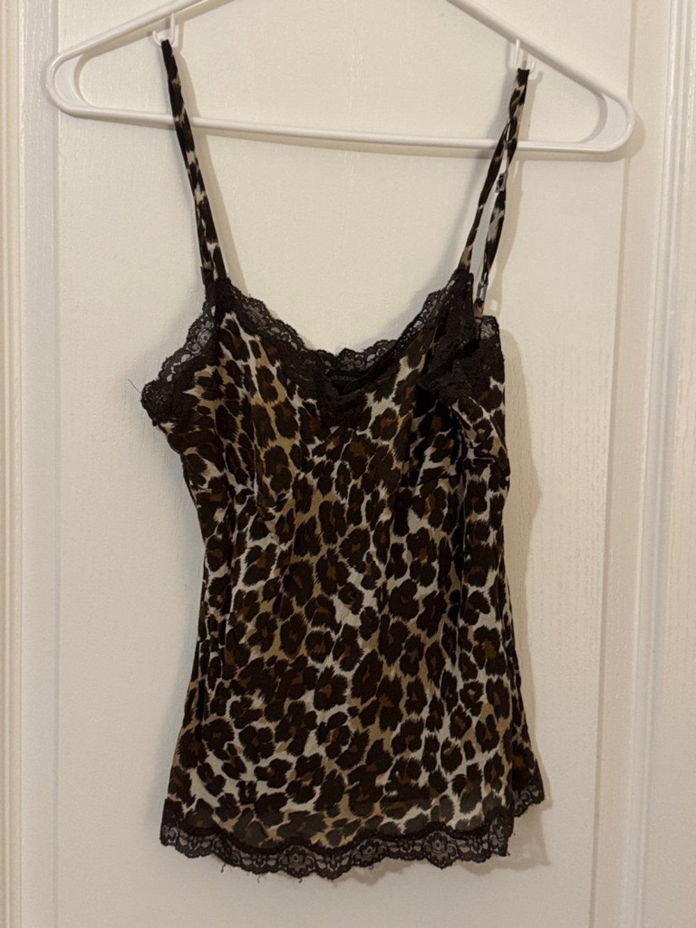 Express Leopard-Print Lace-Trim Camisole - Brown & Black